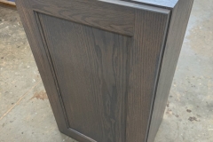 Residential kitchen, custom made cabinetry plywood construction made in our shop, including custom doors made in our shop. Applied stain with sealer and topcoat clear interior of cabinets clear ply.