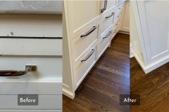 Before and after, touched up this custom kitchen like new